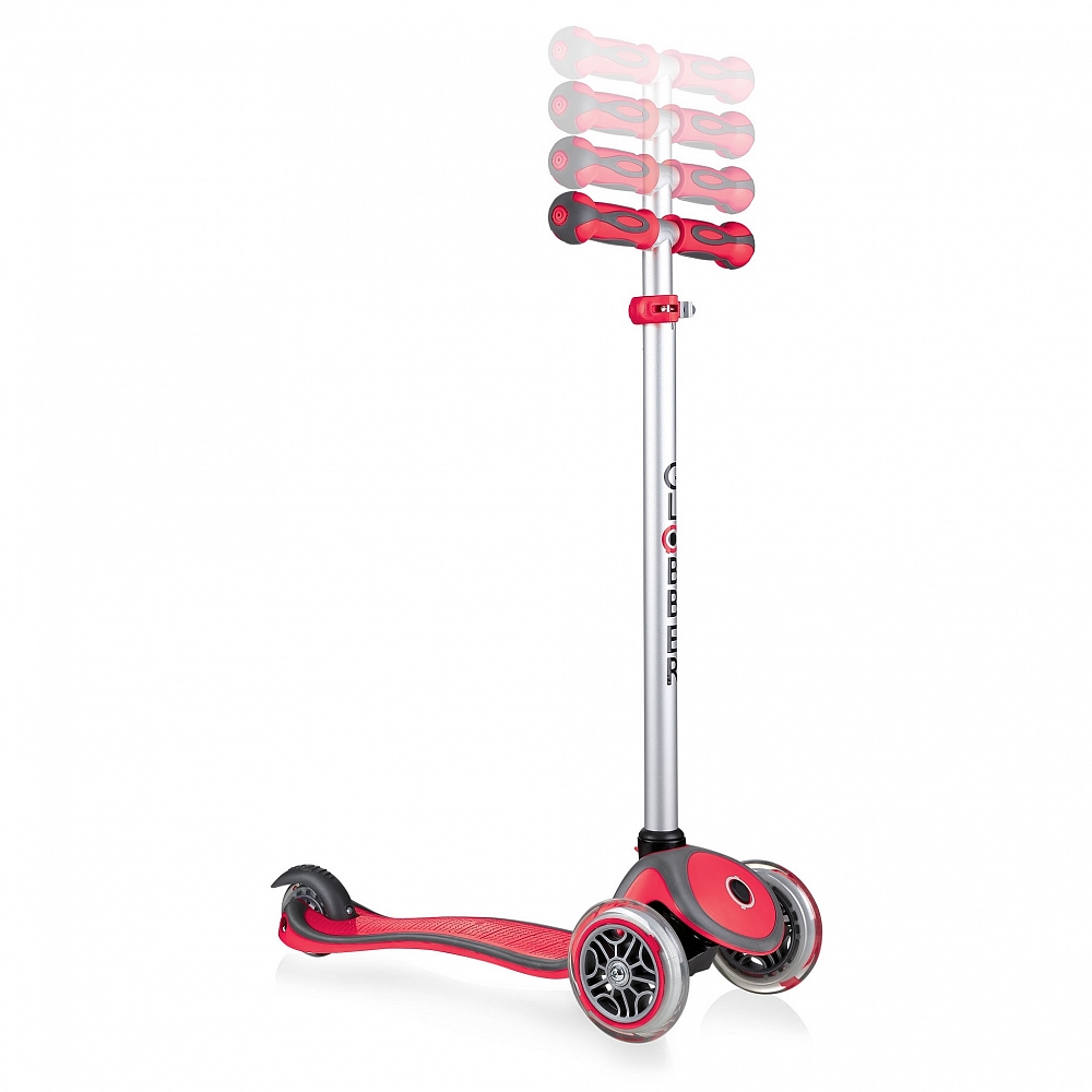Трехколесный самокат-трансформер Globber Go Up Comfort Play Lights, цвет красный, светящиеся колеса, игровой модуль  